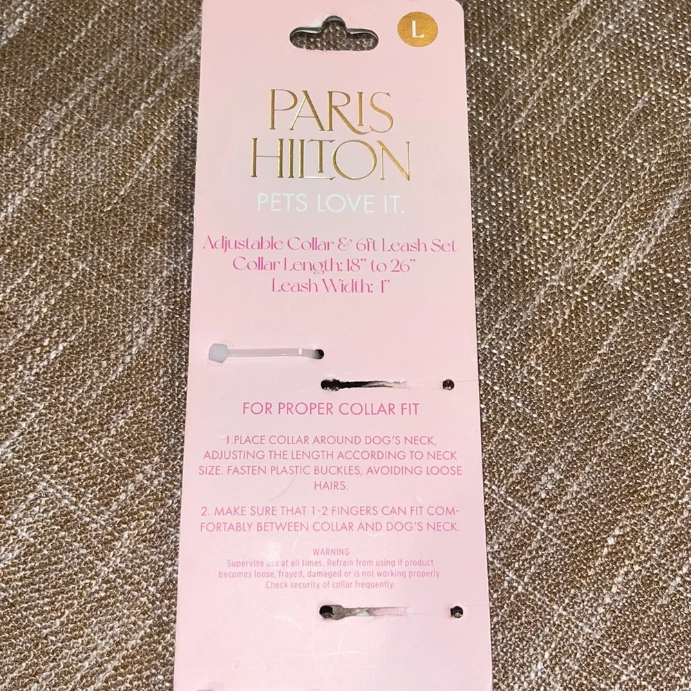 Paris Hilton Yellow and Pink Gold Hardware Dog/ Pet 6 foot Leash NWT
